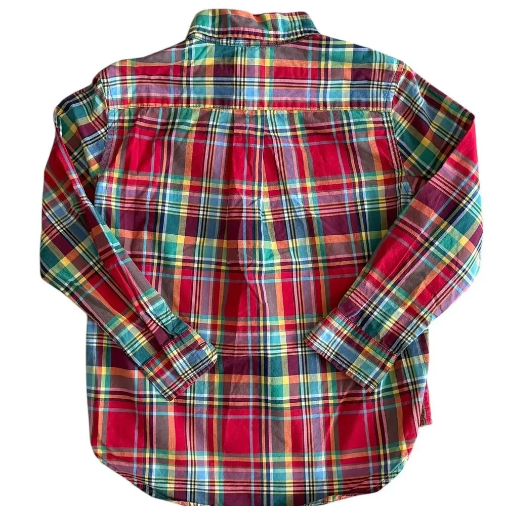 RALPH LAUREN Boys Long Sleeve Plaid Button Down Size 5